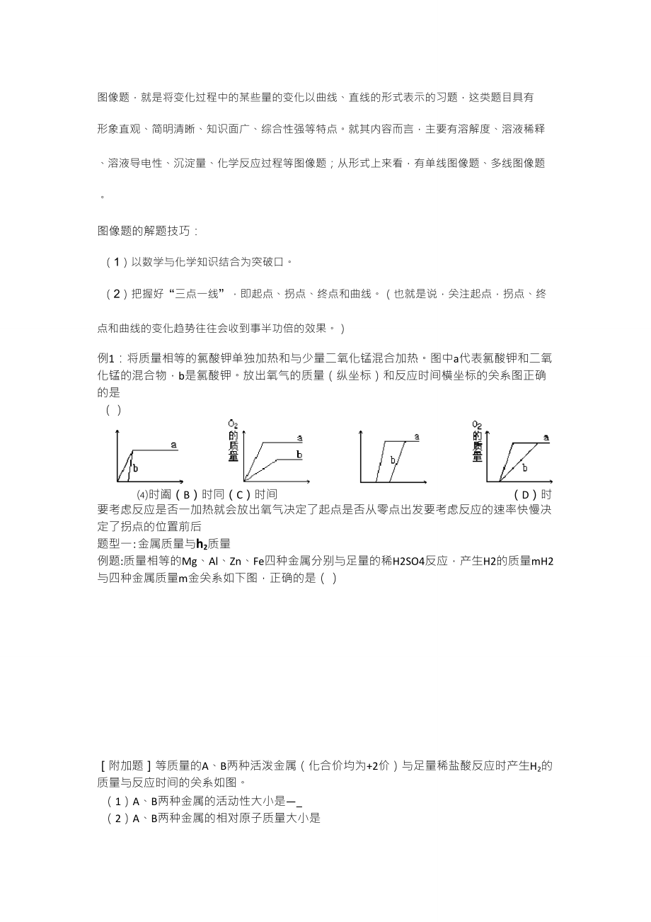 初三化学图像题解题技巧