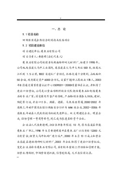 某某特種耐火材料廠回轉(zhuǎn)窯窯尾余熱綜合利用技術(shù)改造項目工程可行性研究報告－資金申請報告