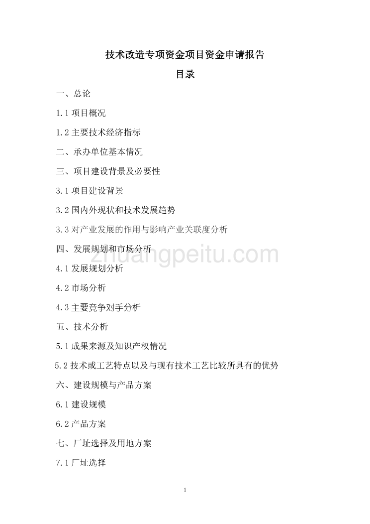 双控节能继电器技术改造项目资金申请报告_第1页