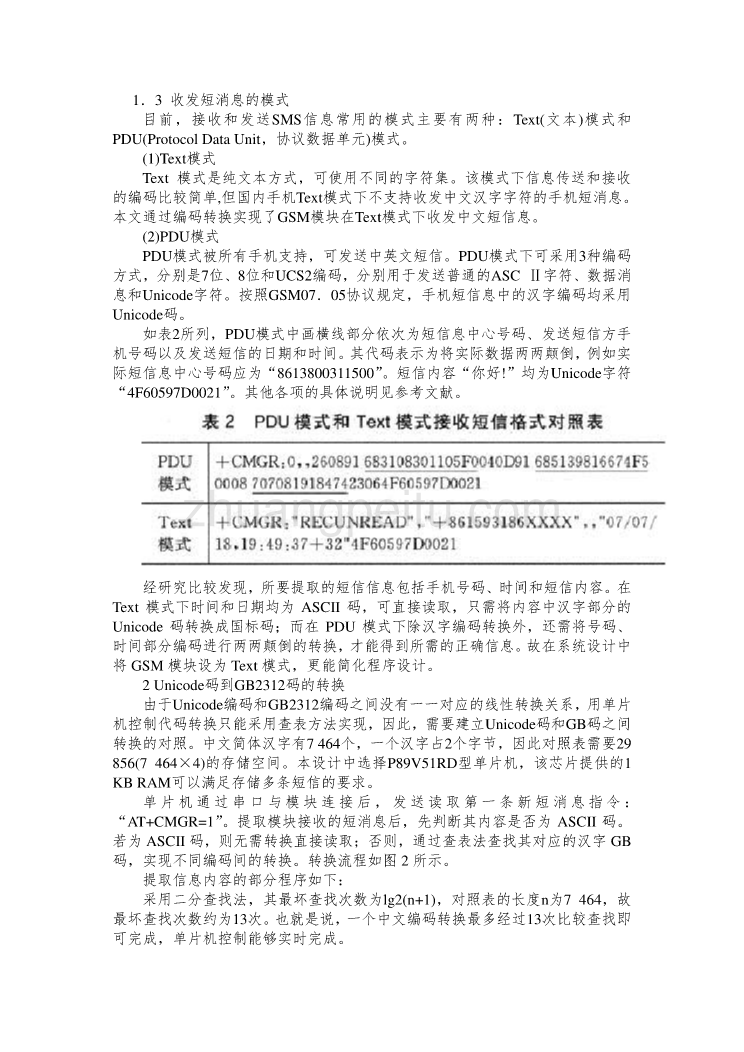 机械专业外文文献翻译-外文翻译--GSM模块收发中文短消息的关键技术_第2页