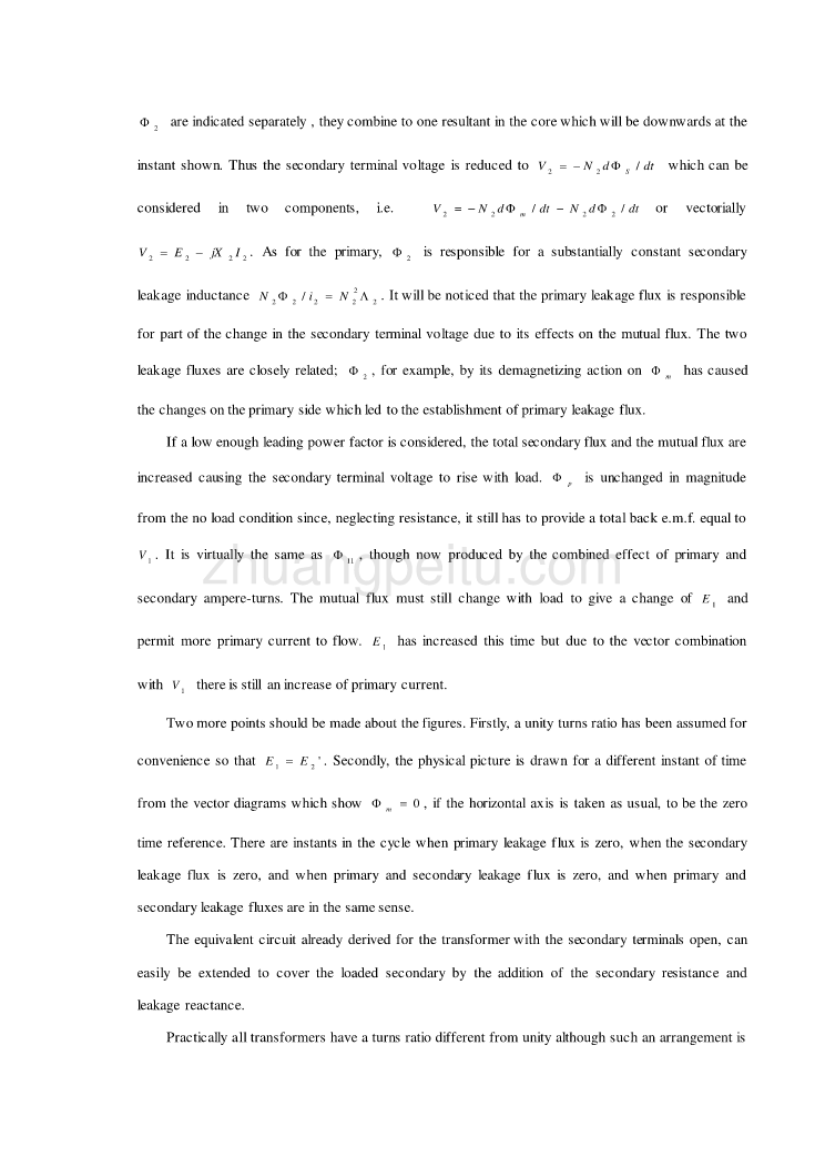 机械专业外文文献翻译-外文翻译--负载运行的变压器及直流电机导论_第2页