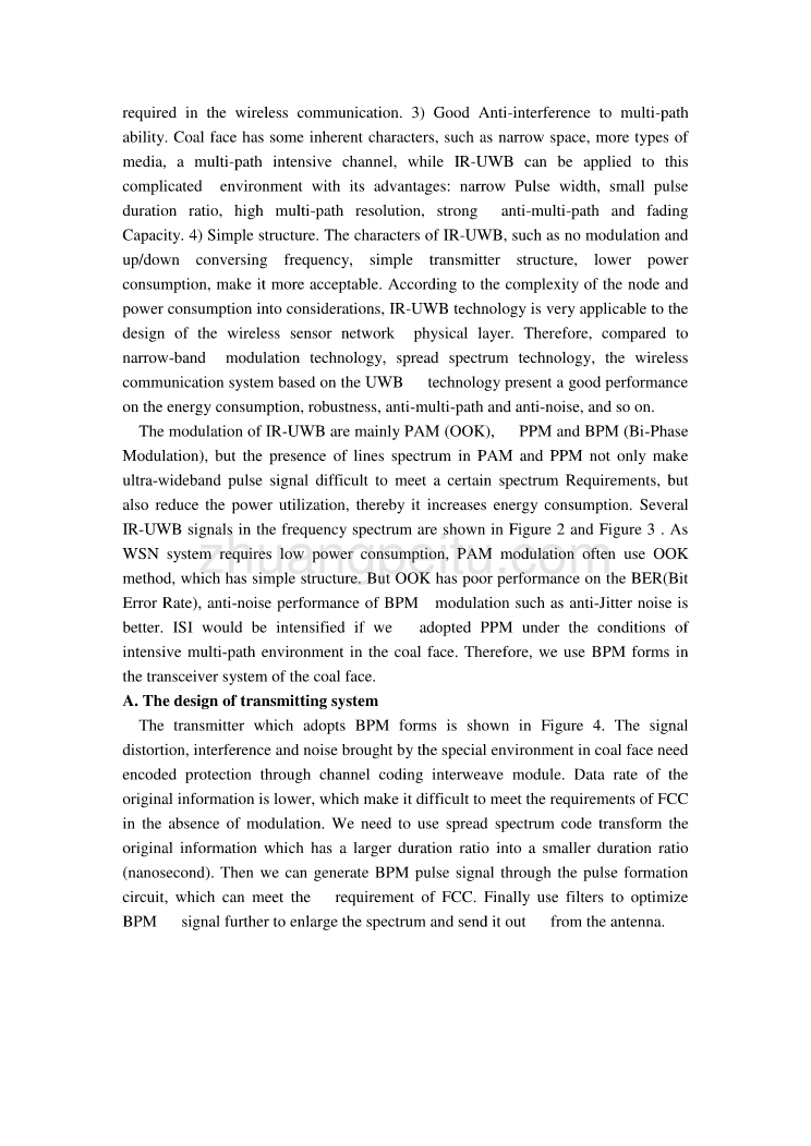 机械专业外文文献翻译-外文翻译--采煤工作面无线传感器网络物理层设计UWB技术_第3页