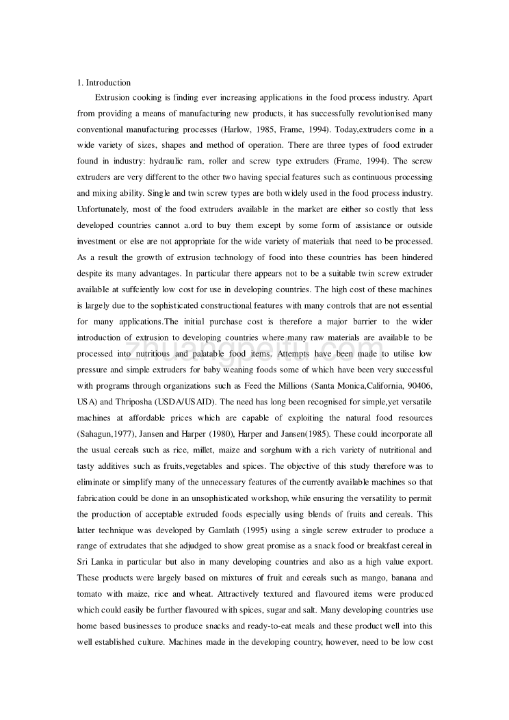 机械专业外文文献翻译-外文翻译--简单的双螺杆挤压设备的设计制造和测试_第2页