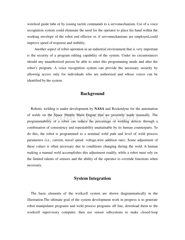 机械专业外文文献翻译-外文翻译--使用语音识别技术控制的焊接机器人工作单元_第3页