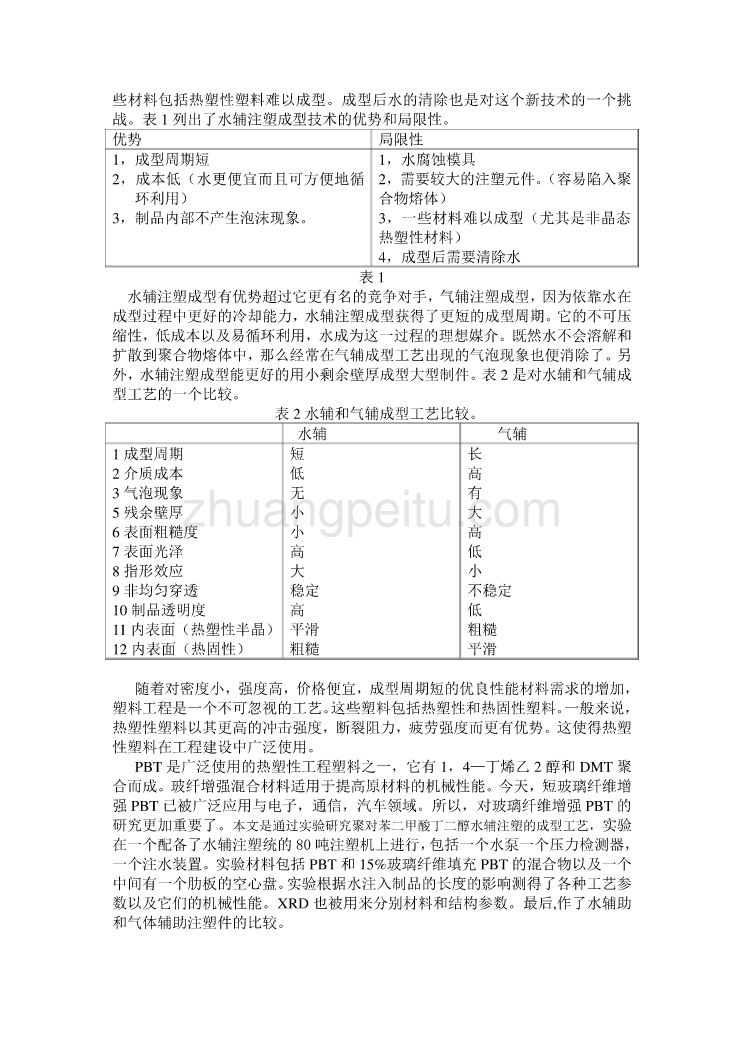 模具专业外文文献翻译-外文翻译--PBT玻璃纤维增强复合材料水辅注塑成型的实验研究  中文_第3页