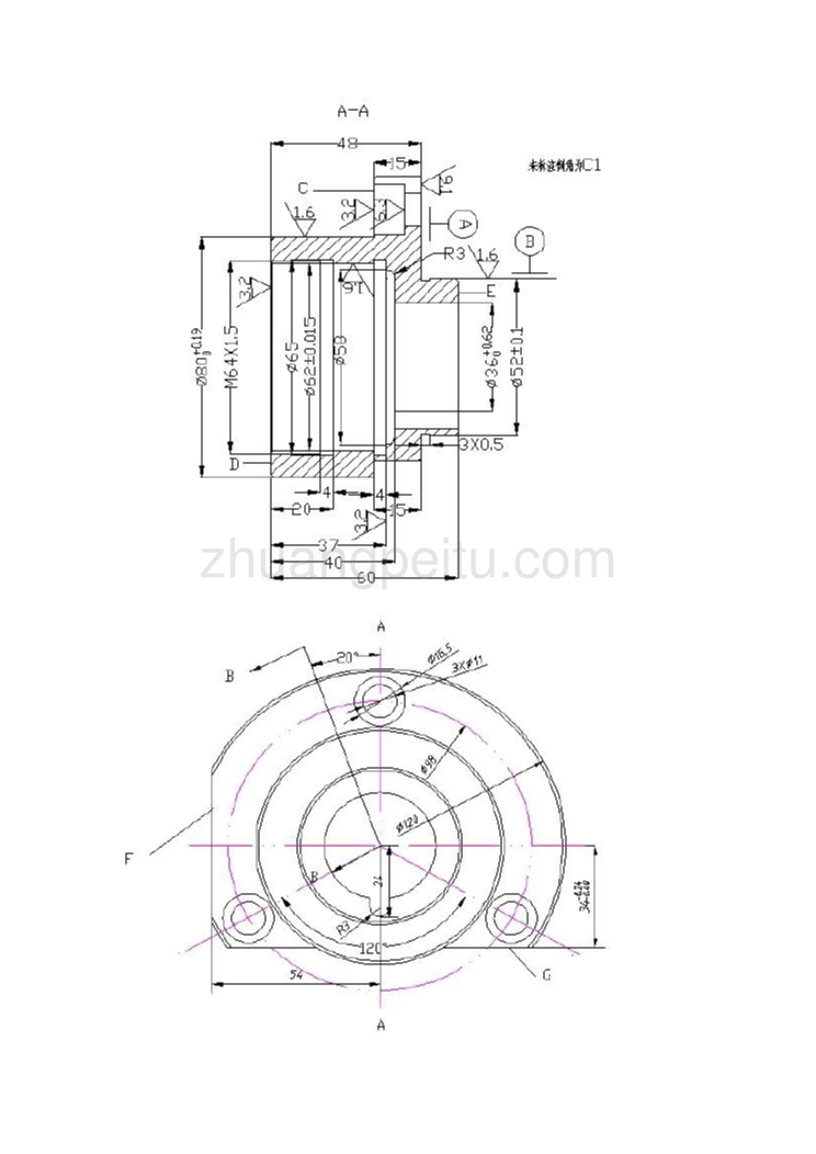 夹具课程设计_CA6140车床法兰盘84003工艺及夹具设计_第3页