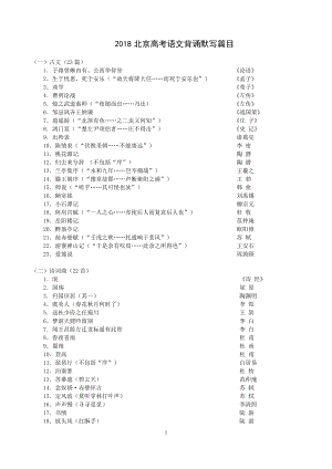 2018北京高考語文必背篇目.doc