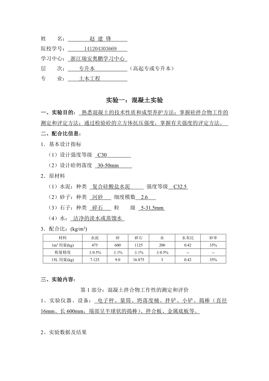 大工15《土木工程实验(二)》实验报告_第1页