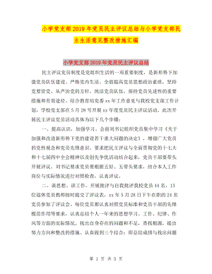 小學黨支部2019年黨員民主評議總結與小學黨支部民主生活意見整改措施匯編.doc