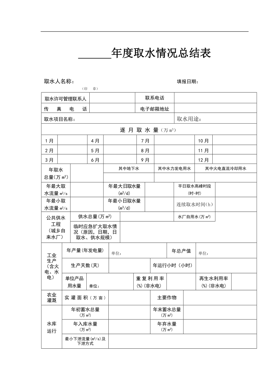 2009年度取水情況總結(jié)表.doc_第1頁(yè)