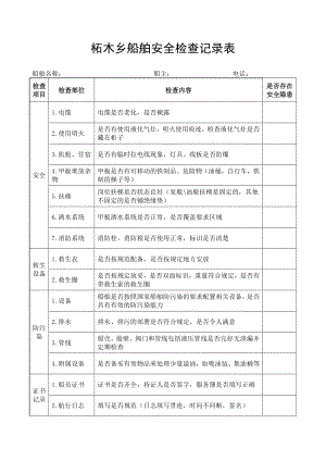 船舶安全檢查記錄表.doc