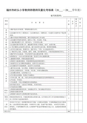 師德師風量化考核表.doc