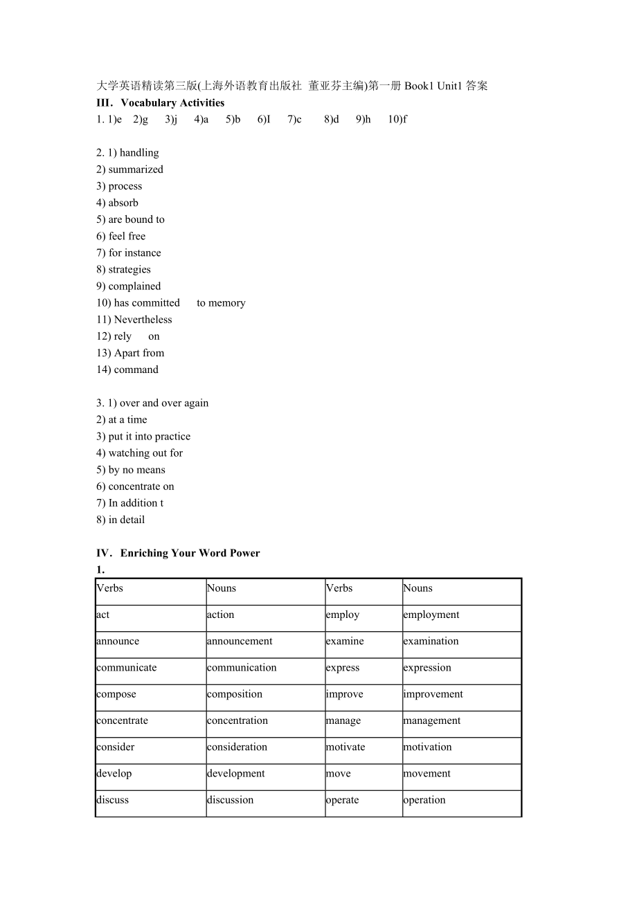 大學英語精讀1Unit1課后答案.doc_第1頁