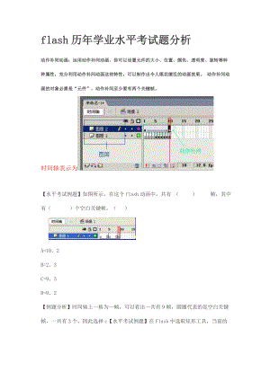 flash歷年學(xué)業(yè)水平考試題分析.doc