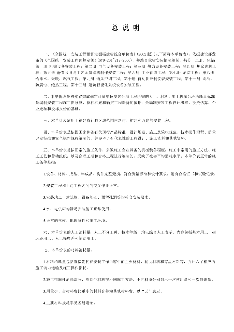 《全国统一安装工程预算定额福建省综合单价表》(2017版).doc_第1页