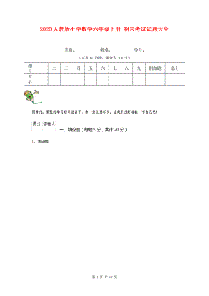 2020人教版小學數(shù)學六年級下冊 期末考試試題大全.doc