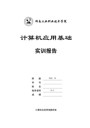 計算機應用基礎實訓報告格式1.doc