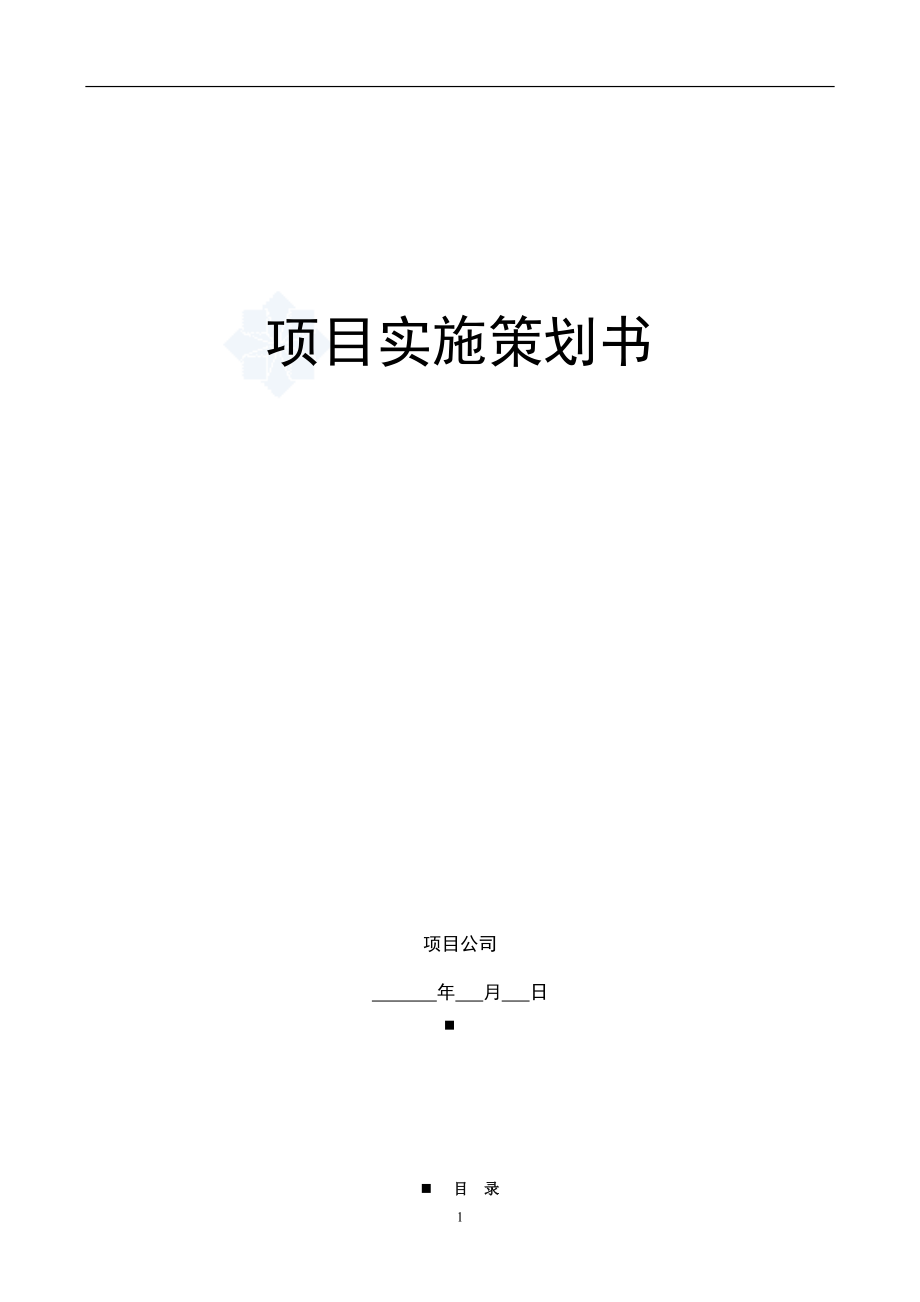 工程項目實施策劃書_第1頁