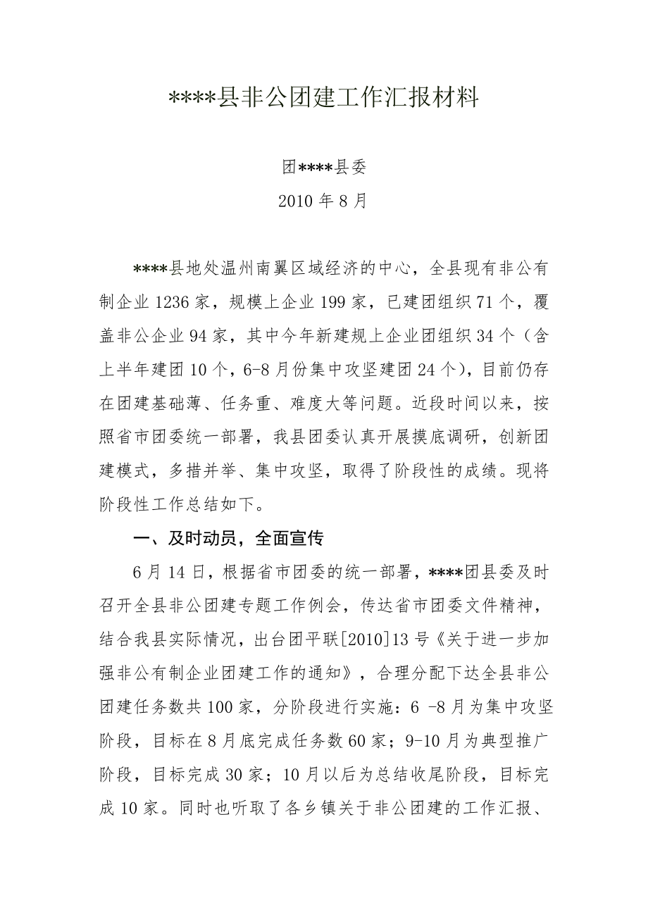 县非公团建工作汇报材料.doc_第1页