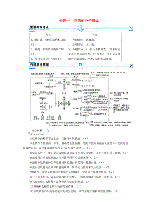 高考生物大二輪復(fù)習(xí)專題一細(xì)胞的分子組成學(xué)案.docx