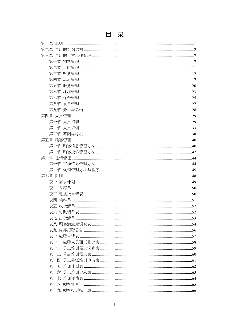 某餐飲連鎖公司門店運(yùn)營管理制度手冊_第1頁