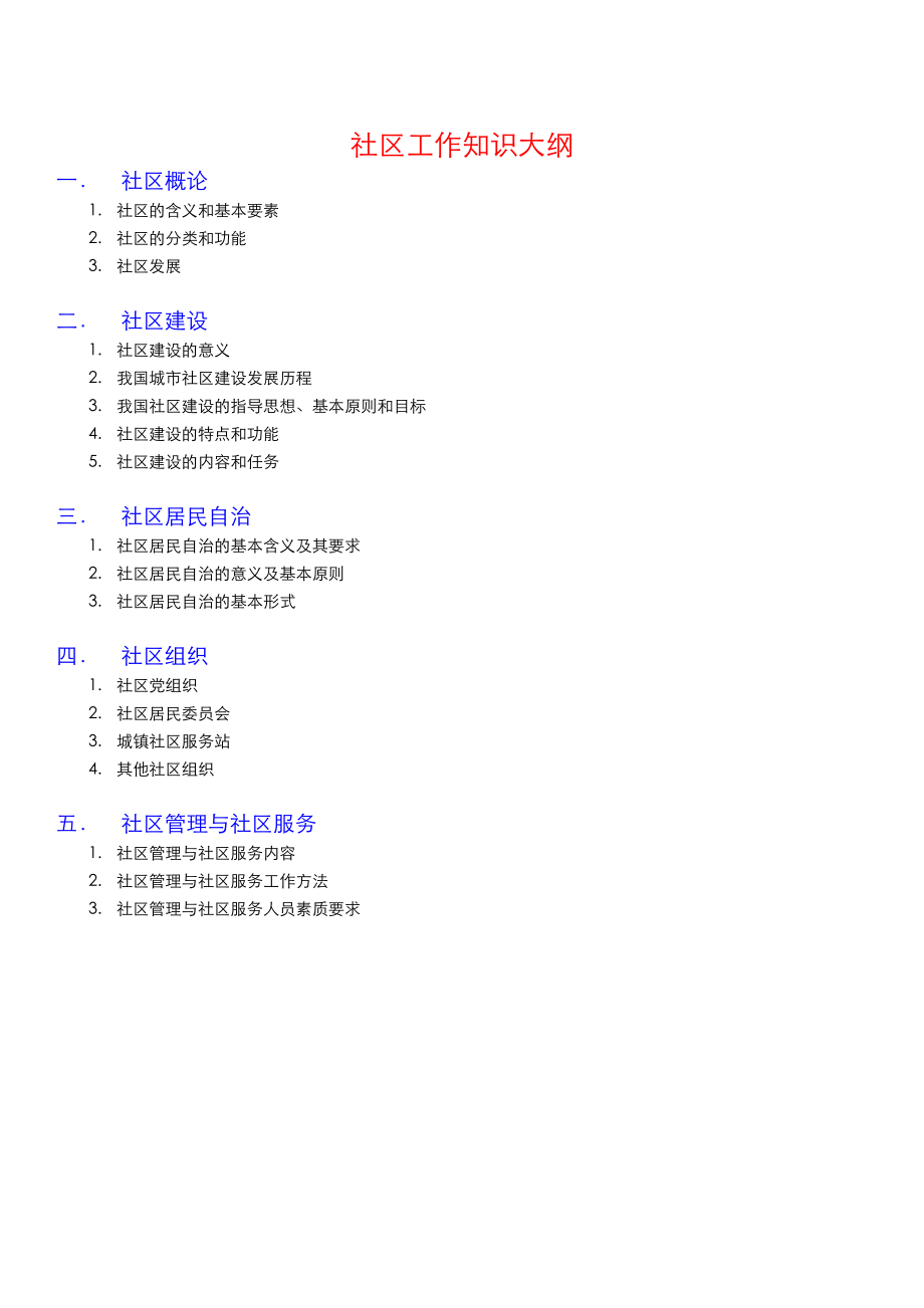 城鎮(zhèn)社區(qū)專職工作人員之社區(qū)工作知識_第1頁