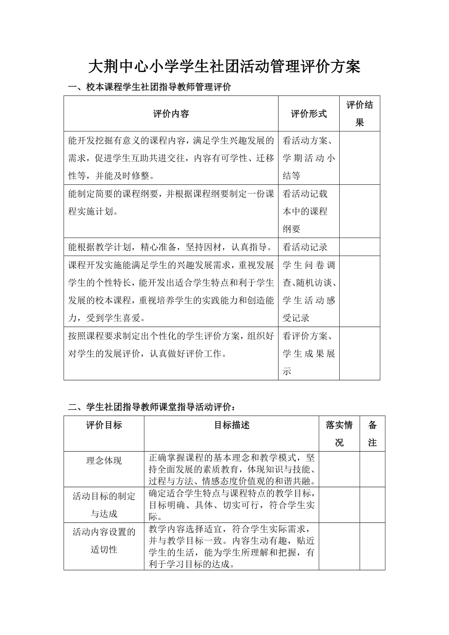 学生社团活动管理评价方案.doc_第1页