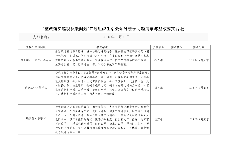 党支部班子整改台账.doc_第1页