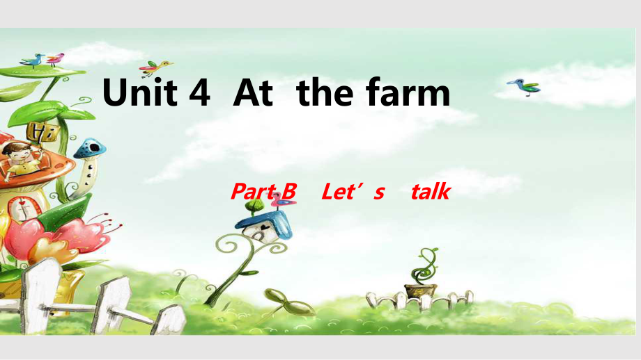 新版pep小学英语四年级下册lUnit4AtthefarmBlet'stalkPPT课件_第1页