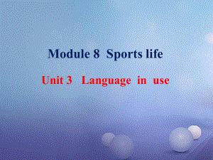 九年级英语上册 Module 8 Sports life Unit 3 Language in use （新版）外研版