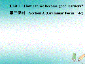 九年級英語全冊 Unit 1 How can we become good learners（第3課時）Section A（Grammar Focus-4c） （新版）人教新目標版