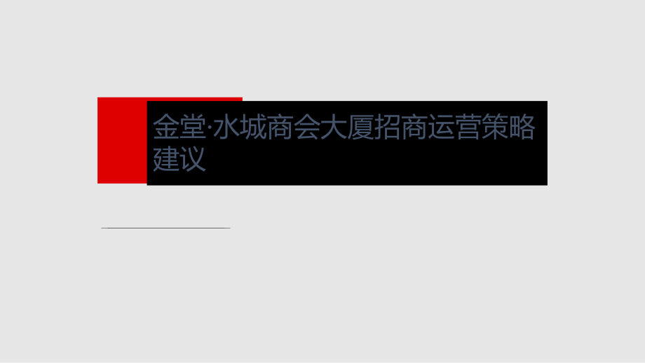 金堂水城商会大厦招商运营策略建议学习课件_第1页