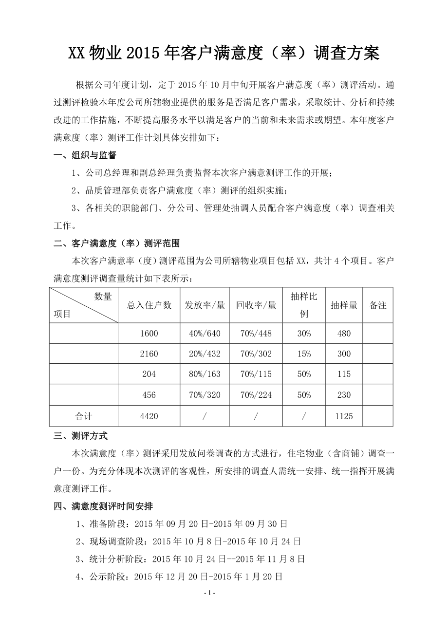 物業(yè)公司客戶滿意度(率)調(diào)查方案.doc_第1頁