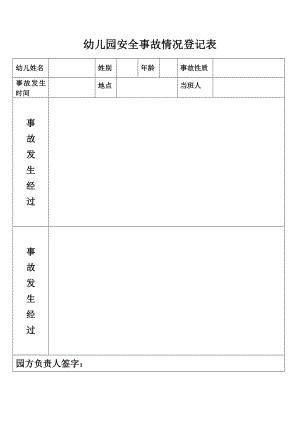 幼兒園安全事故情況登記表.doc