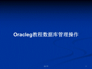 Oracleg教程数据库管理操作PPT学习教案