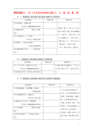 （通用版）高三語(yǔ)文一輪復(fù)習(xí) 特色訓(xùn)練35 120個(gè)文言實(shí)詞歸納串記練（亡、王、望、惡、微、悉）.doc