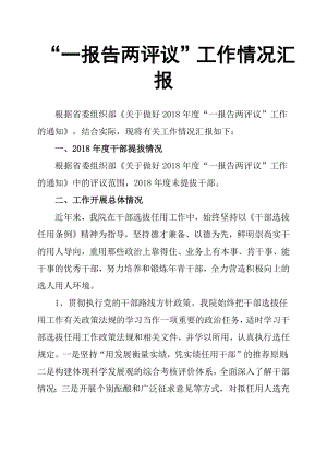 “一報告兩評議”工作情況匯報.docx