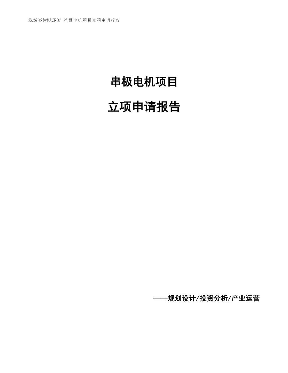 串極電機項目立項申請報告_第1頁