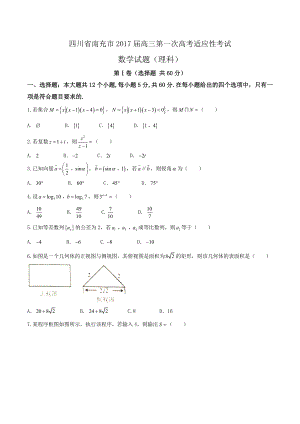 四川省南充市2017屆高三一診理科數(shù)學(xué)試卷及答案.doc