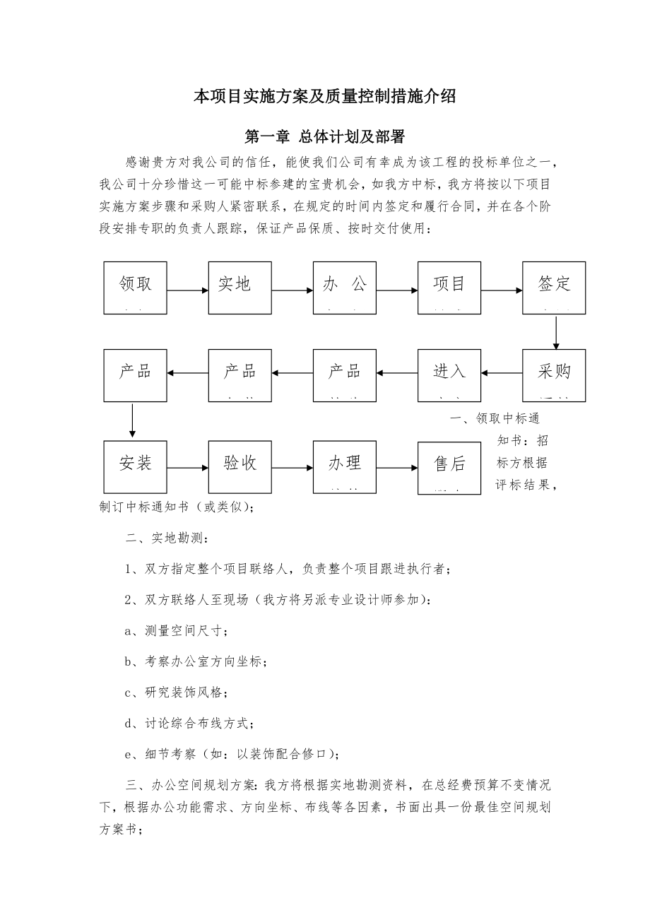 家具類項(xiàng)目實(shí)施方案及質(zhì)量控制措施.docx_第1頁