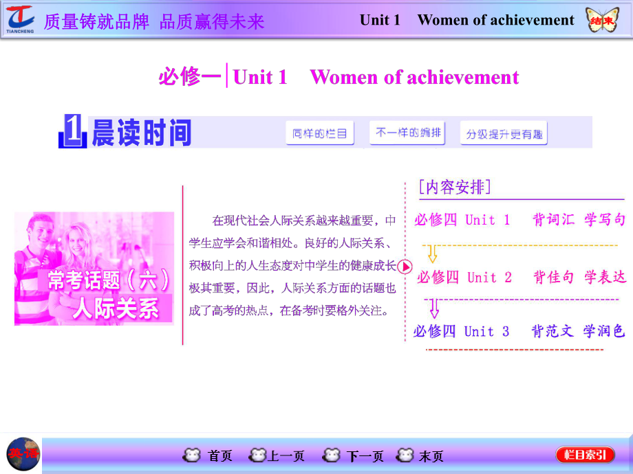 Unit1　Womenofachievement_第1页