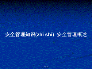 安全管理知識安全管理概述學習教案