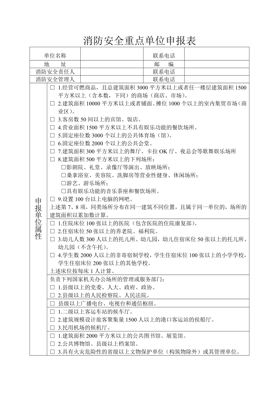 消防安全重點單位申報表.doc_第1頁