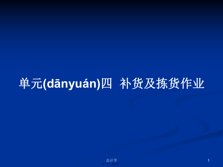 单元四补货及拣货作业学习教案_第1页