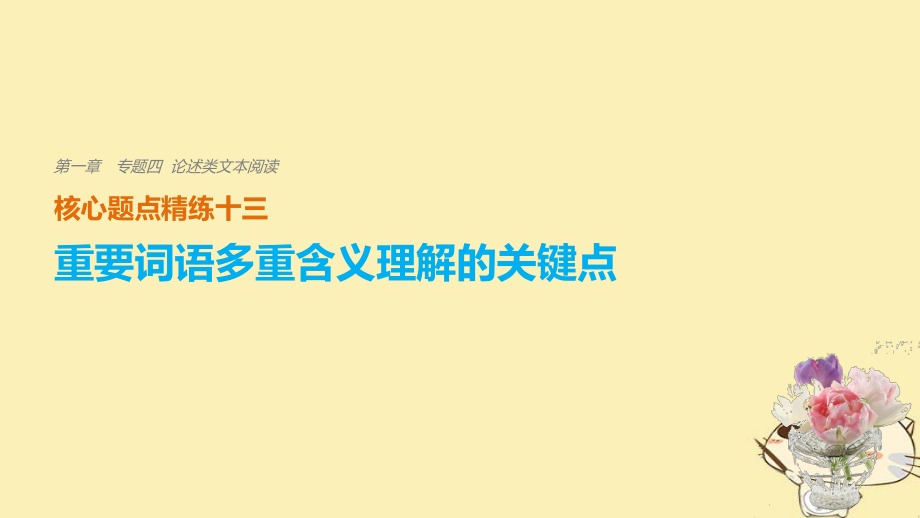 語文 第一章 四精練十三 重要詞語多重含義理解的關(guān)鍵點(diǎn)_第1頁