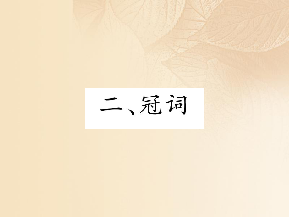 英語(yǔ)特訓(xùn)總第二部分 語(yǔ)法篇 第23課時(shí) 名詞和冠詞 二 冠詞_第1頁(yè)