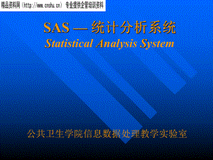 SAS软件的统计分析系统