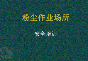 粉塵作業(yè)場所安全培訓ppt課件