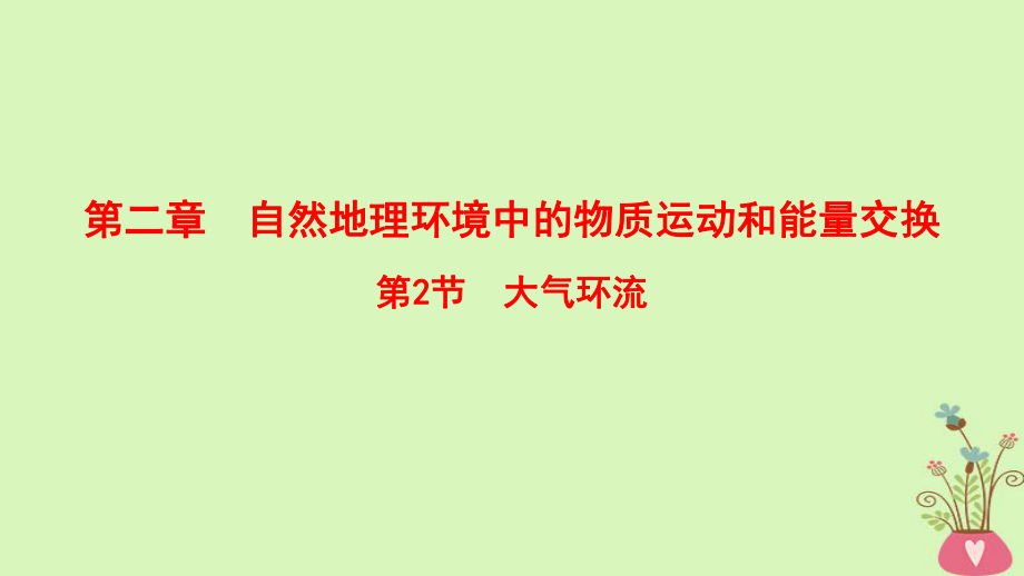 地理第2章 自然地理環(huán)境中的物質(zhì)運動和能量交換 第2節(jié) 大氣環(huán)流 中圖版_第1頁