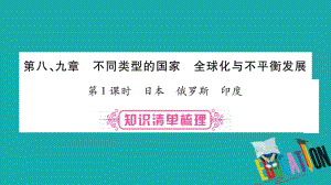 地理總七下 第8、9章不同類型的國(guó)家 第1課時(shí) 日本 俄羅斯 印度 商務(wù)星球版